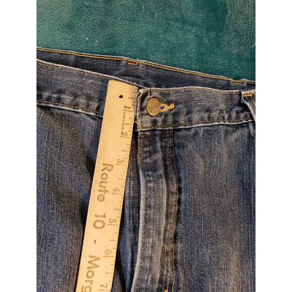 Carhartt Jeans Size 42x30 Mens Blue Stretch Pants Denim Casual Work Straight - Picture 6 of 12